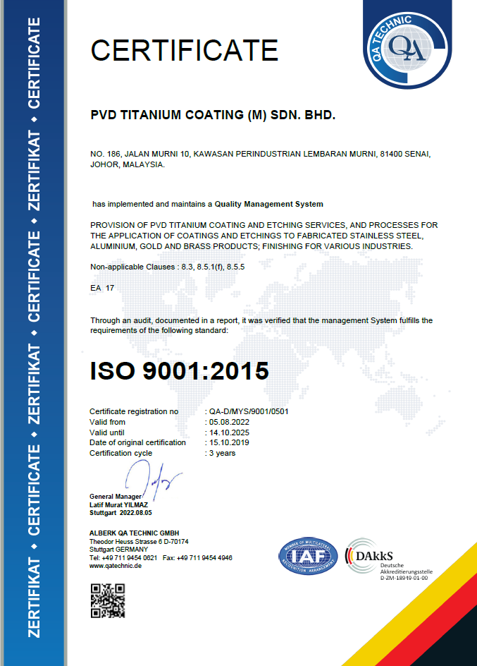 ISO 9001 - PVD